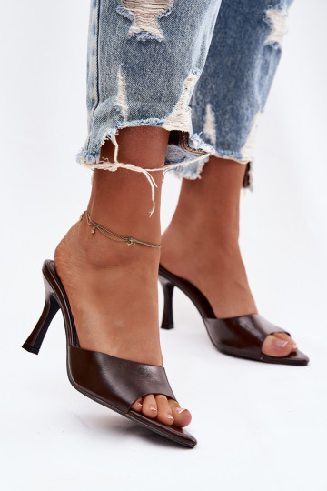 con efecto barniz zapatillas de mujer con tacones CzekoladoAe Lirissa