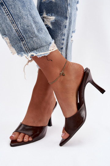 con efecto barniz zapatillas de mujer con tacones CzekoladoAe Lirissa 2