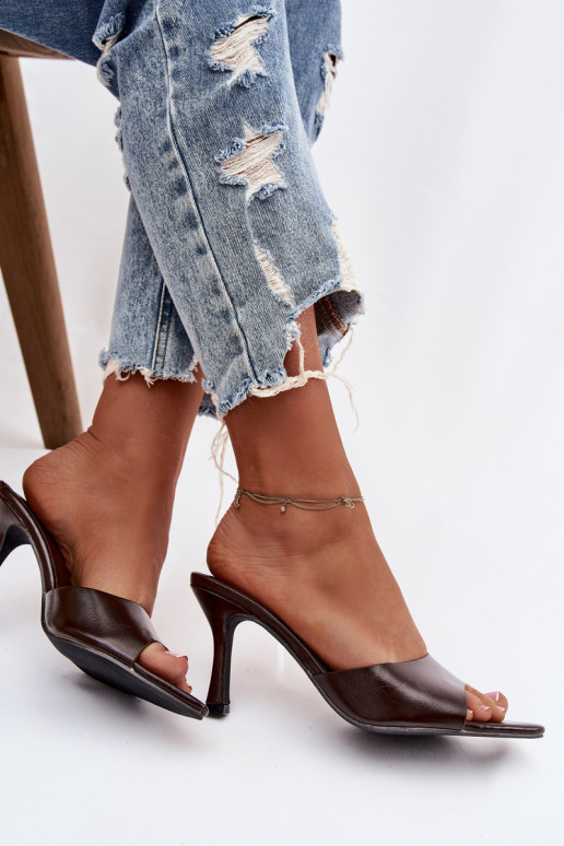 con efecto barniz zapatillas de mujer con tacones CzekoladoAe Lirissa