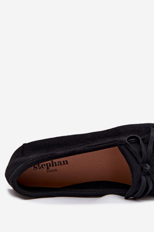 mocasines de mujer con flecos de color negro Janelisse