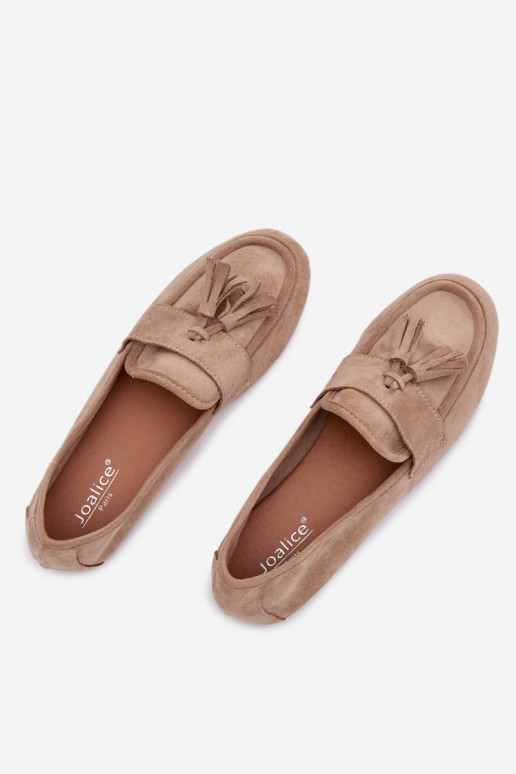 Mocasines apartamento de mujeres con flecos beige Tiene querilisse