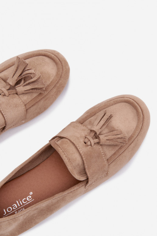 Mocasines apartamento de mujeres con flecos beige Tiene querilisse