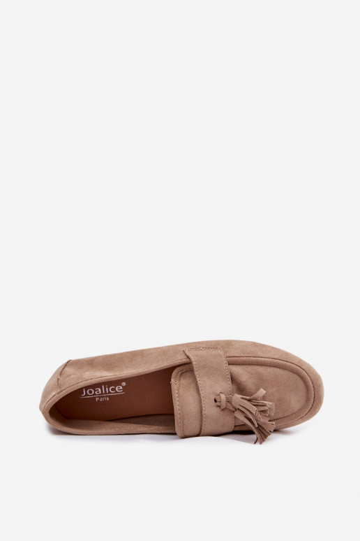 Mocasines apartamento de mujeres con flecos beige Tiene querilisse
