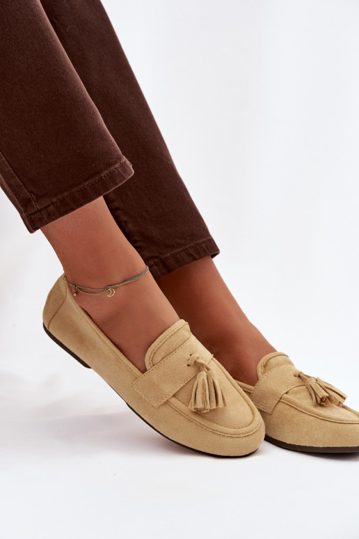 Mocasines apartamento de mujeres con flecos color amarillo Tiene querilisse