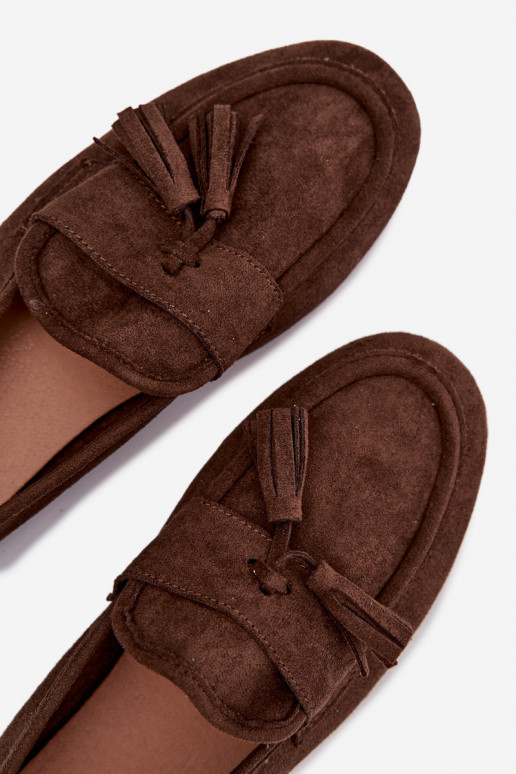 Mocasines apartamento de mujeres con flecos CzekoladoAe Tiene querilisse