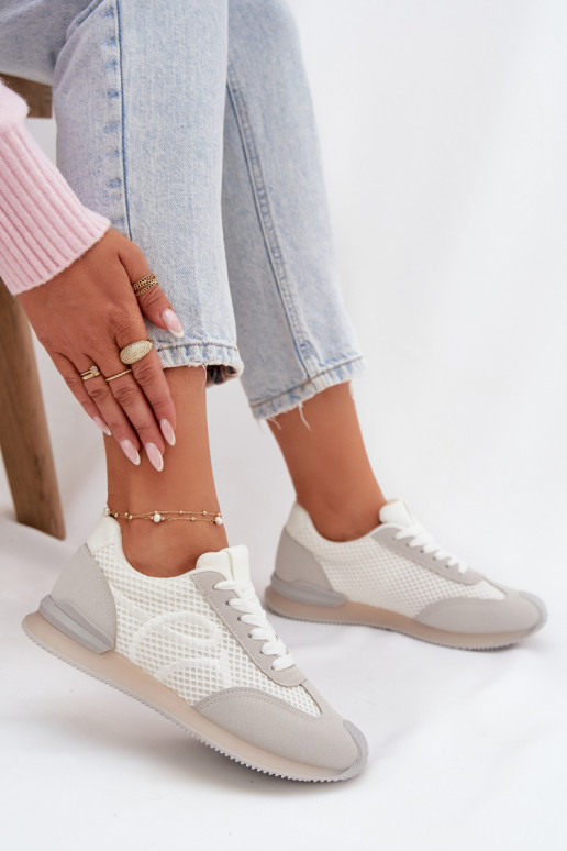 Zapatillas modelo zapatos. zapatillas Femenino Blanco-color gris Tarlisse