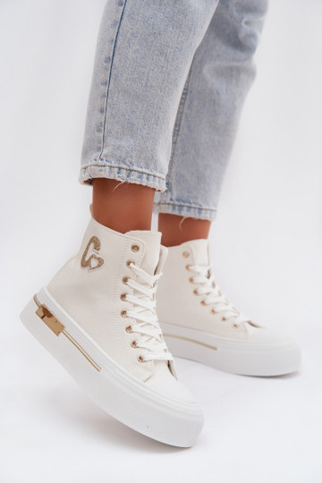 Zapatos de ocio con una plataforma el color blanco Meloria 2