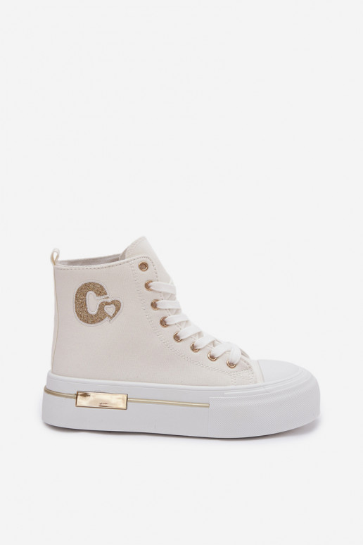 Zapatos de ocio con una plataforma el color blanco Meloria