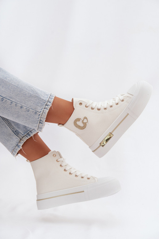 Zapatos de ocio con una plataforma el color blanco Meloria