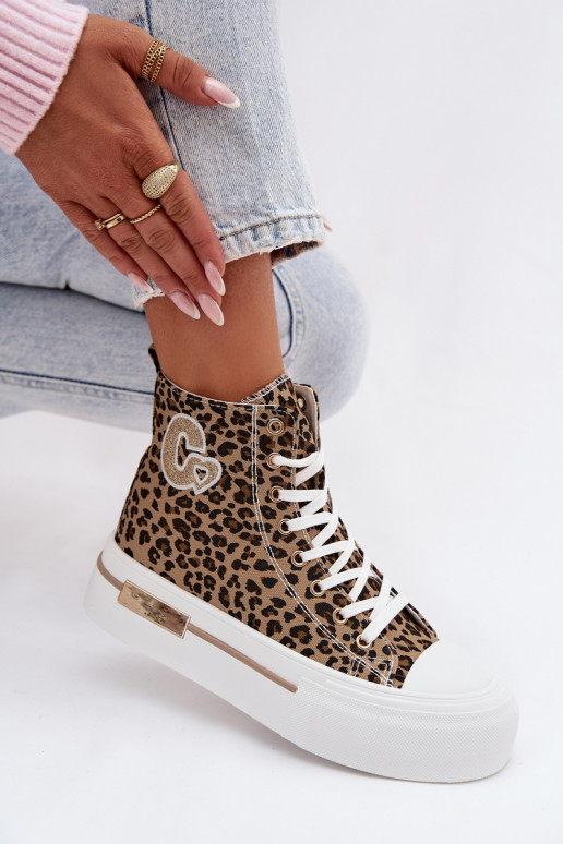Zapatos de ocio con una plataforma con estampados de piel de leopardo Meloria