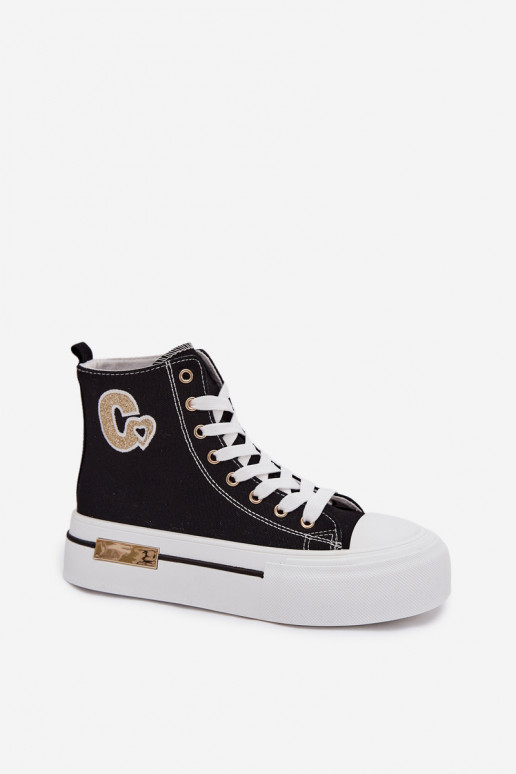 Zapatos de ocio con una plataforma de color negro Meloria