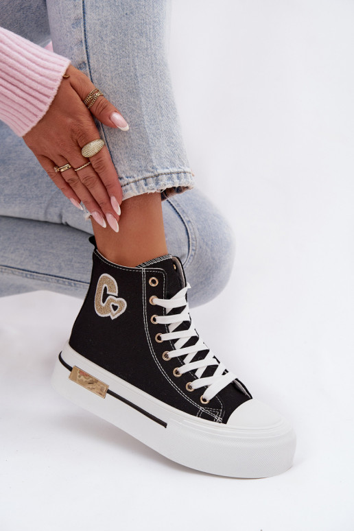 Zapatos de ocio con una plataforma de color negro Meloria