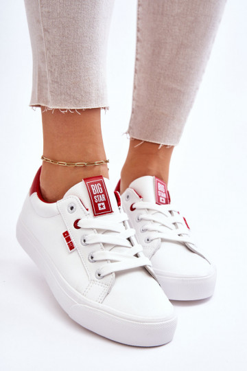 Zapatillas deportivas de piel natural Big Star EE274311 en colores blanco y rojo