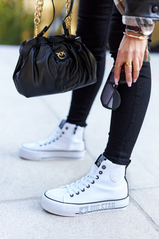 Zapatillas con plataforma alta Big Star II274014 el color blanco
