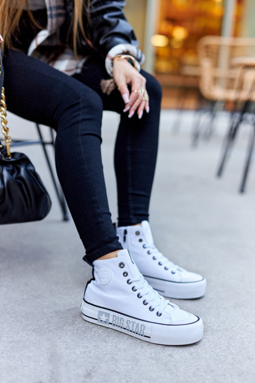 Zapatillas con plataforma alta Big Star II274014 el color blanco