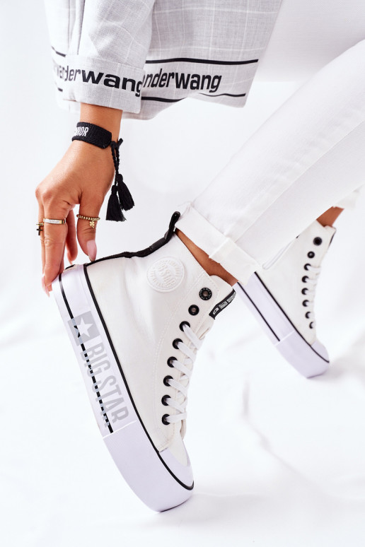 Zapatillas con plataforma alta Big Star II274014 el color blanco