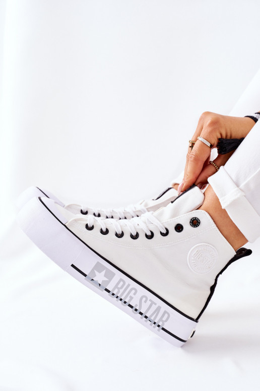 Zapatillas con plataforma alta Big Star II274014 el color blanco