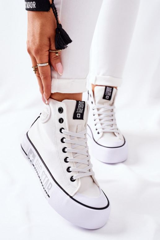 Zapatillas con plataforma alta Big Star II274014 el color blanco