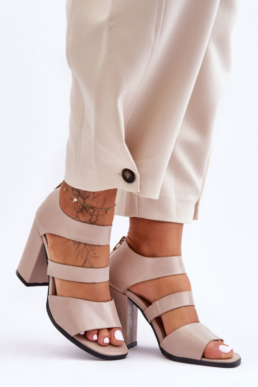 Sandalias de mujer con tacones. S.Barski 80-4 beige