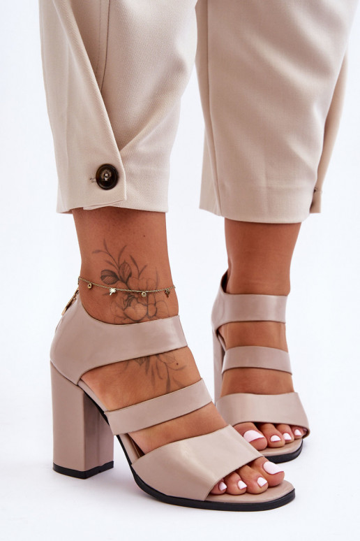 Sandalias de mujer con tacones. S.Barski 80-4 beige