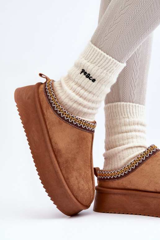 Zapatillas Sobre una suela gruesade gamuza ecológicau color marrón Sylva