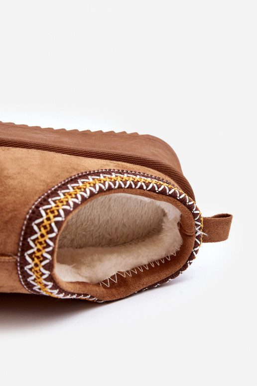 Zapatillas Sobre una suela gruesade gamuza ecológicau color marrón Sylva