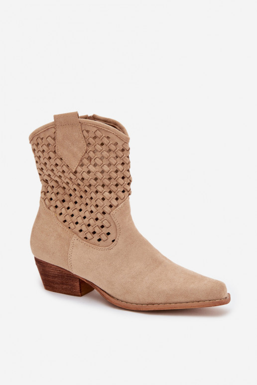 Botas caladas Femenino con tacones beige Ferissa