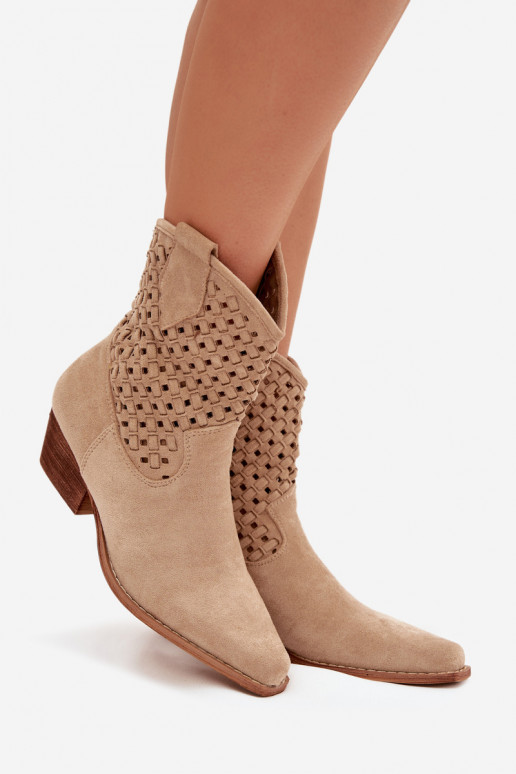 Botas caladas Femenino con tacones beige Ferissa
