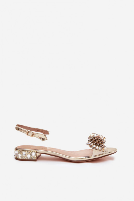 Sandalias transparentes doradas D&A MR52-231 con lazos