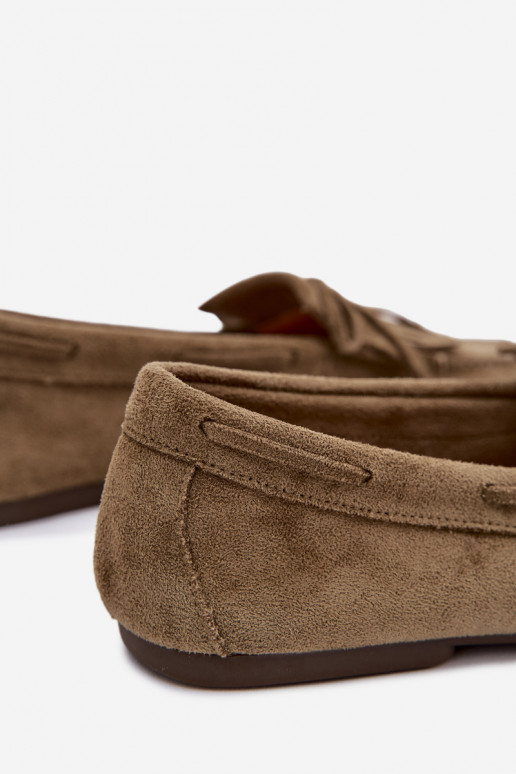 Mocasines de mujer con borlas color verde Janelisse