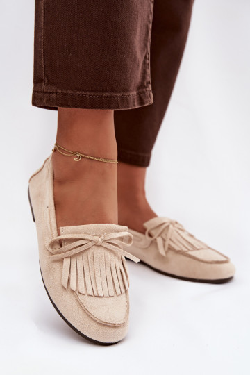 Mocasines de mujer con borlas color marfil Janelisse 2