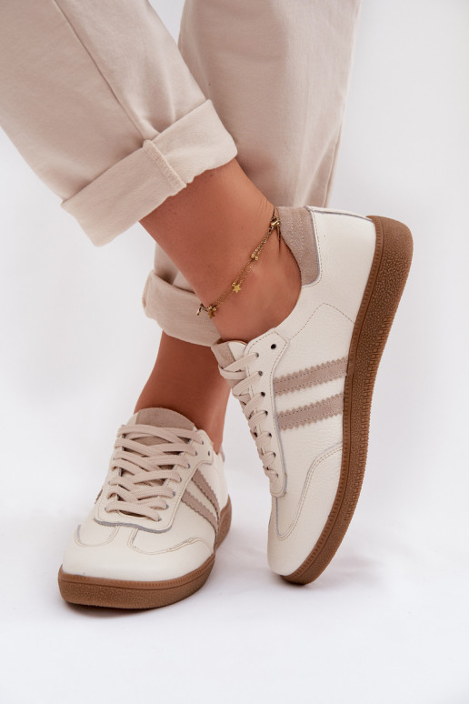 Zazoo N1068 Piel Bajo Zapatillas modelo zapatos. Femenino beige