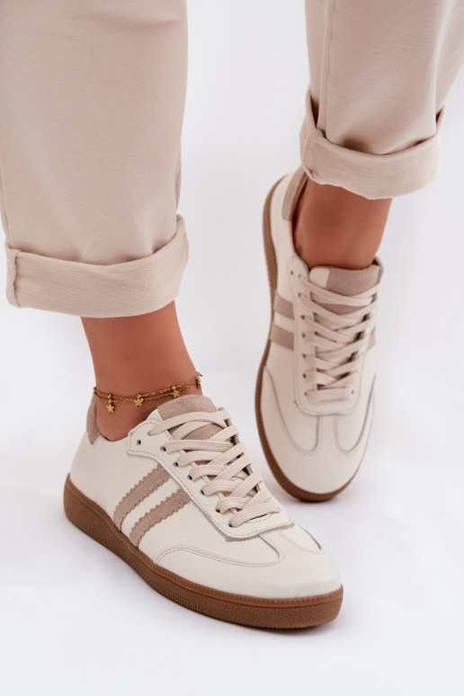 Zazoo N1068 Piel Bajo Zapatillas modelo zapatos. Femenino beige