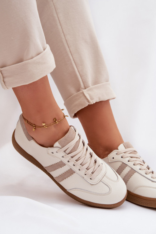 Zazoo N1068 Piel Bajo Zapatillas modelo zapatos. Femenino beige