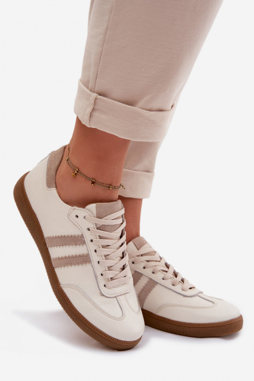 Zazoo N1068 Piel Bajo Zapatillas modelo zapatos. Femenino beige