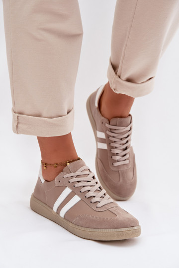 Zazoo N1068 Piel Bajo Zapatillas modelo zapatos. Femenino beige