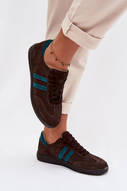 Zazoo N1068 de gamuza Bajo Zapatillas modelo zapatos. Femenino CzekoladoAe