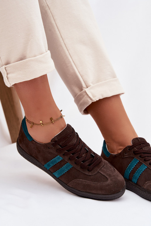 Zazoo N1068 de gamuza Bajo Zapatillas modelo zapatos. Femenino CzekoladoAe