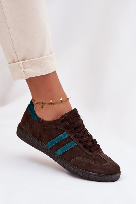 Zazoo N1068 de gamuza Bajo Zapatillas modelo zapatos. Femenino CzekoladoAe