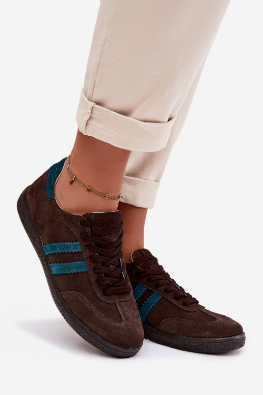 Zazoo N1068 de gamuza Bajo Zapatillas modelo zapatos. Femenino CzekoladoAe