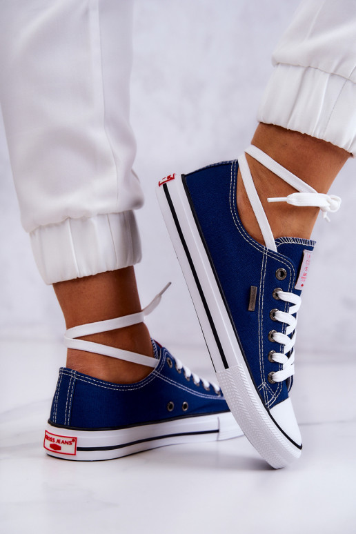 Femenino modelo clásico zapatos casuales Cross Jeans JJ2R4012C azul oscuro