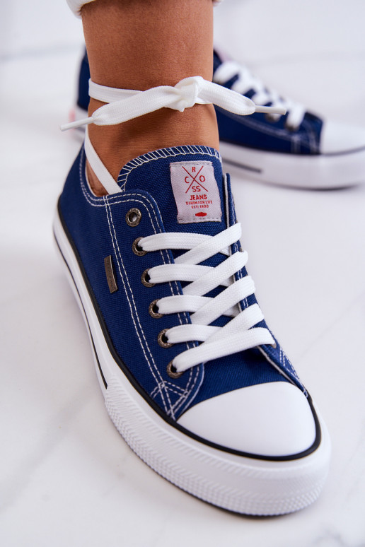 Femenino modelo clásico zapatos casuales Cross Jeans JJ2R4012C azul oscuro