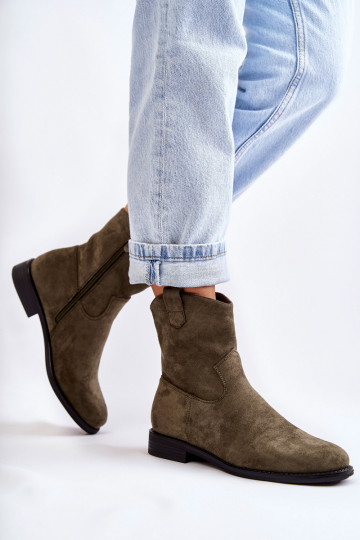 Botas de ante de mujer. color verde Fiorenz