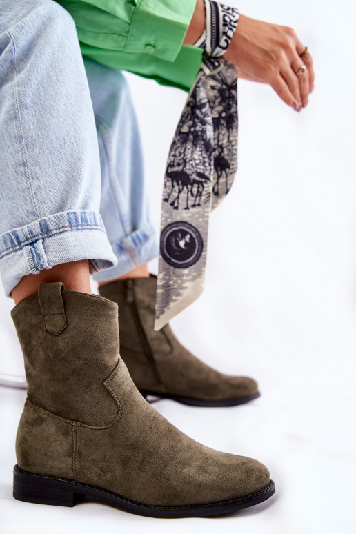 Botas de ante de mujer. color verde Fiorenz