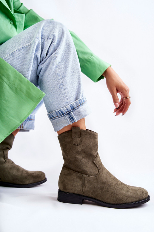 Botas de ante de mujer. color verde Fiorenz