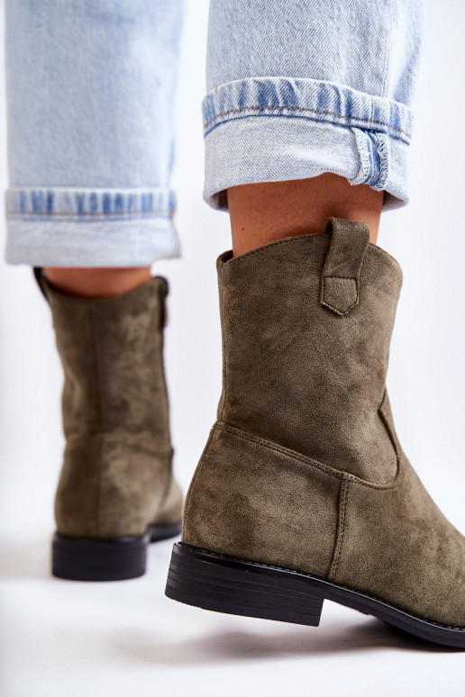 Botas de ante de mujer. color verde Fiorenz