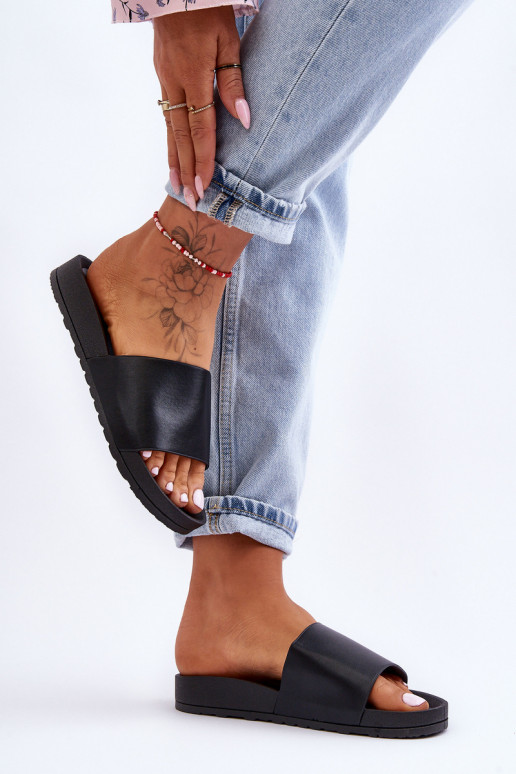 modelo clásico Femenino Zapatillas de color negro Rolien