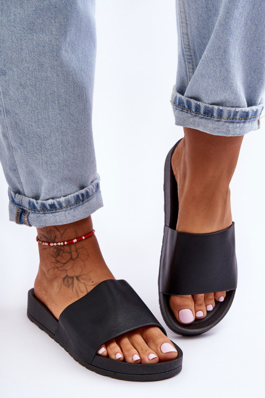 modelo clásico Femenino Zapatillas de color negro Rolien