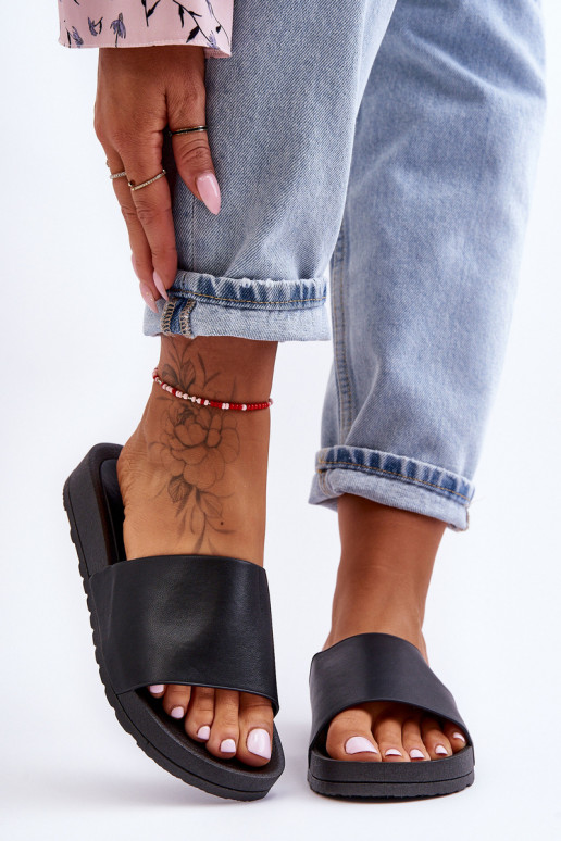 modelo clásico Femenino Zapatillas de color negro Rolien