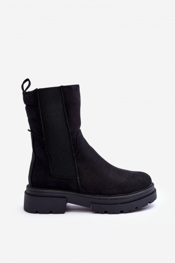 Alto calentamiento botas con estilo Un modelo convincente Nubuck de color negro Milca